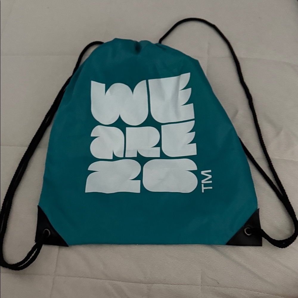 FIFA 2026 Draw Party Teal Drawstring Backpack with  White Print